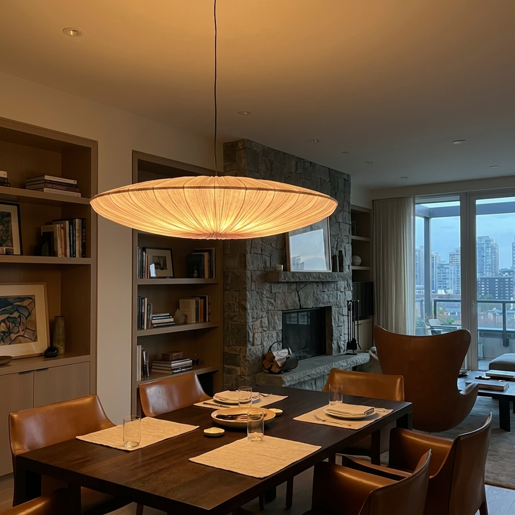 Japanese Wabi Sabi Disc Pendant Light