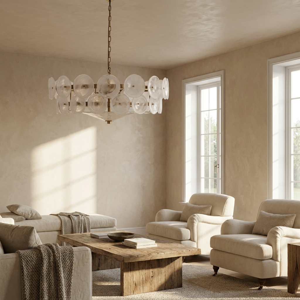 French Bubble Glass Chandelier