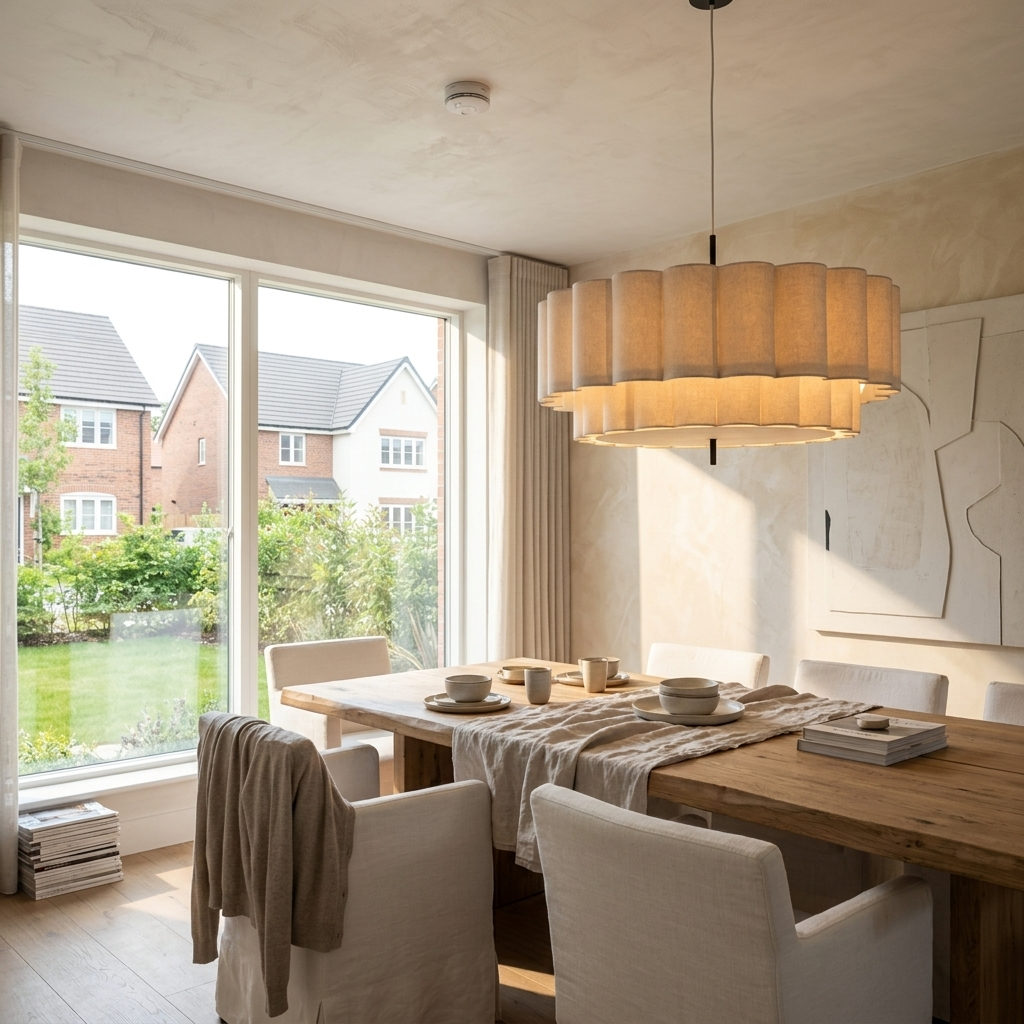 Japanese Natural Fabric Wabi Sabi Pendant Light