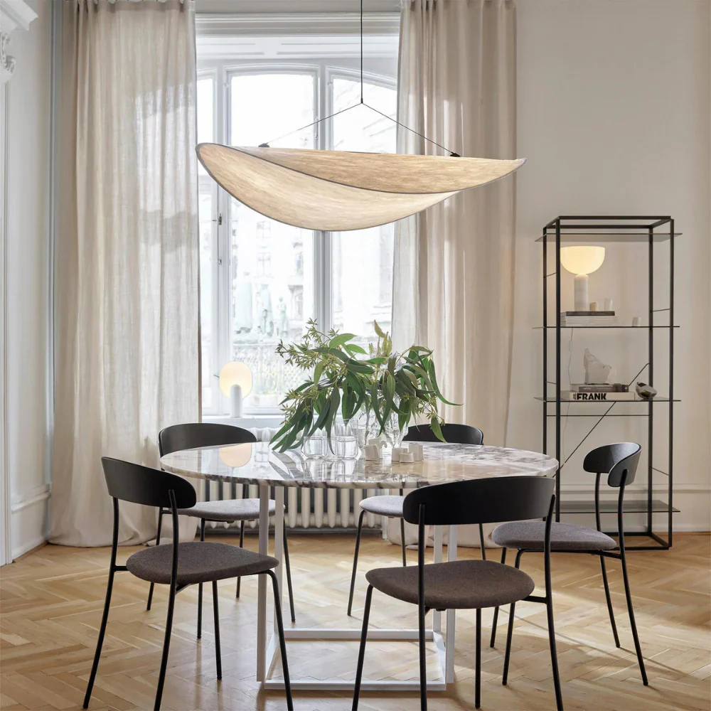 Japanese Silk Chip Pendant Light