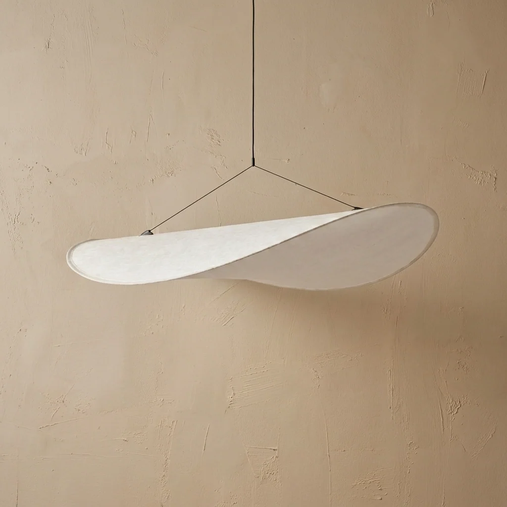 Japanese Silk Chip Pendant Light