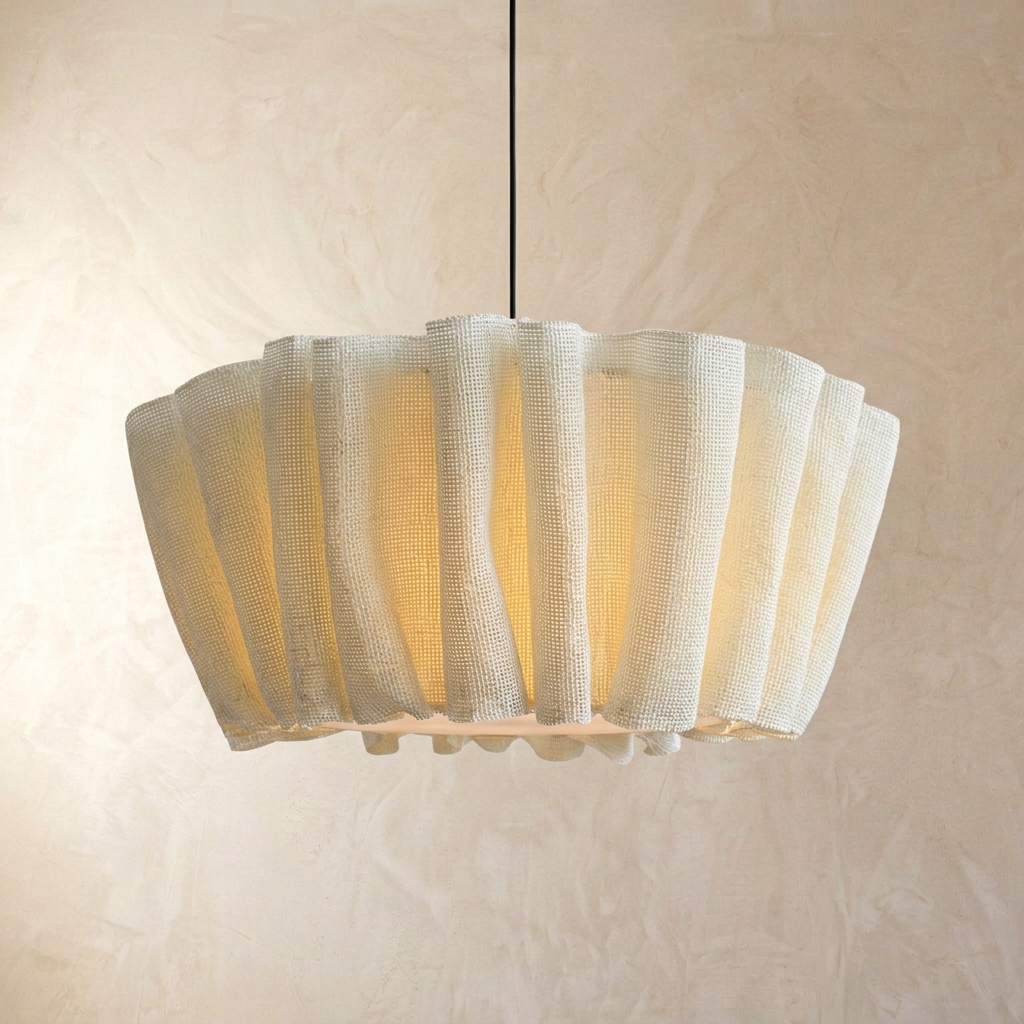 Japanese Vintage Handmade Fabric Pendant Light