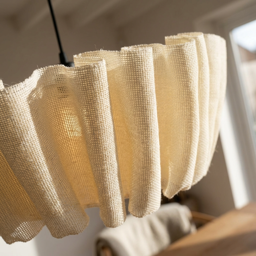 Japanese Vintage Handmade Fabric Pendant Light