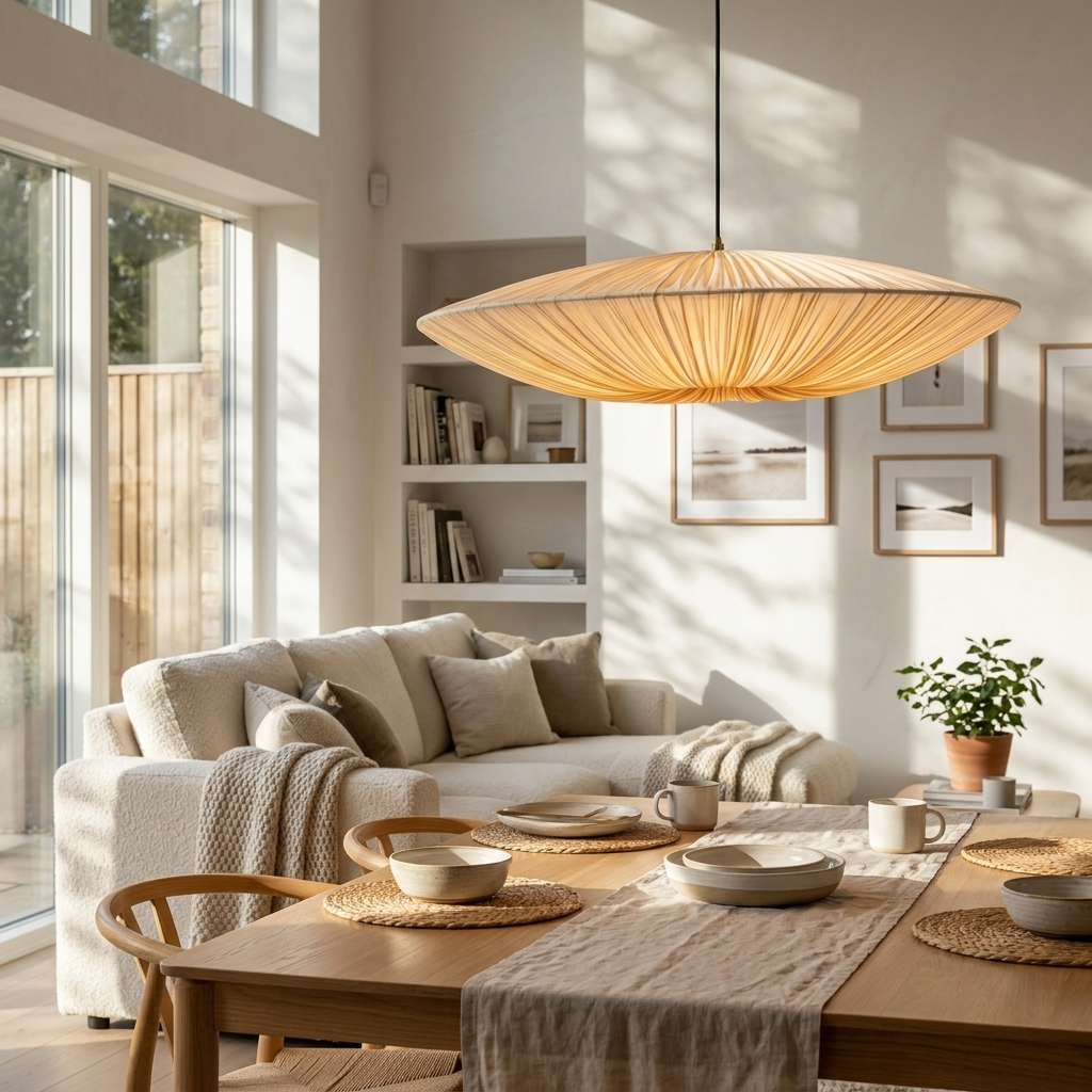 Japanese Wabi Sabi Disc Pendant Light