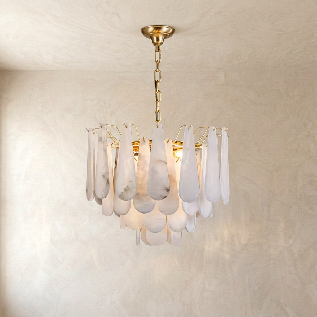Natural Alabaster Cascade Chandelier