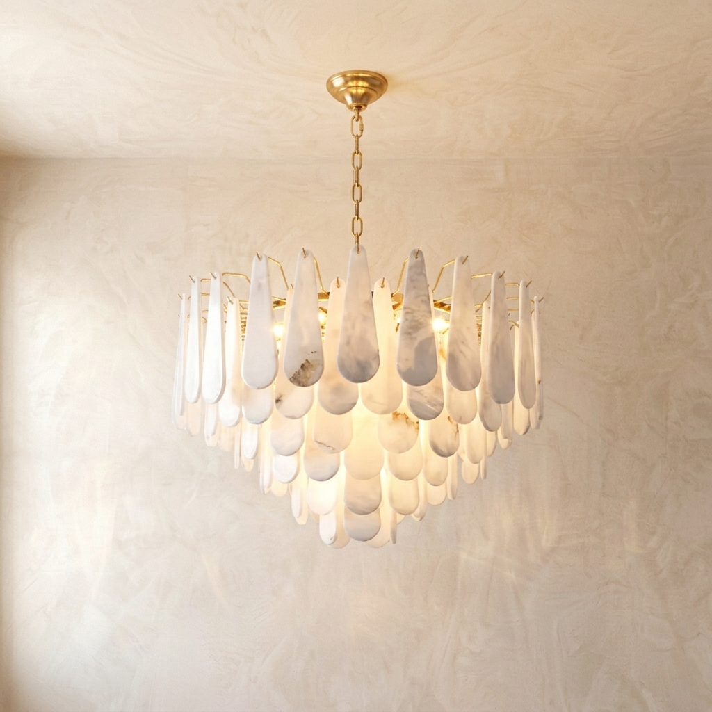 Natural Alabaster Cascade Chandelier