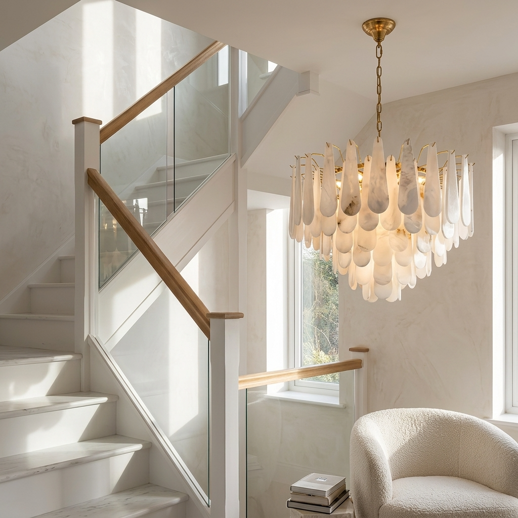 Natural Alabaster Cascade Chandelier