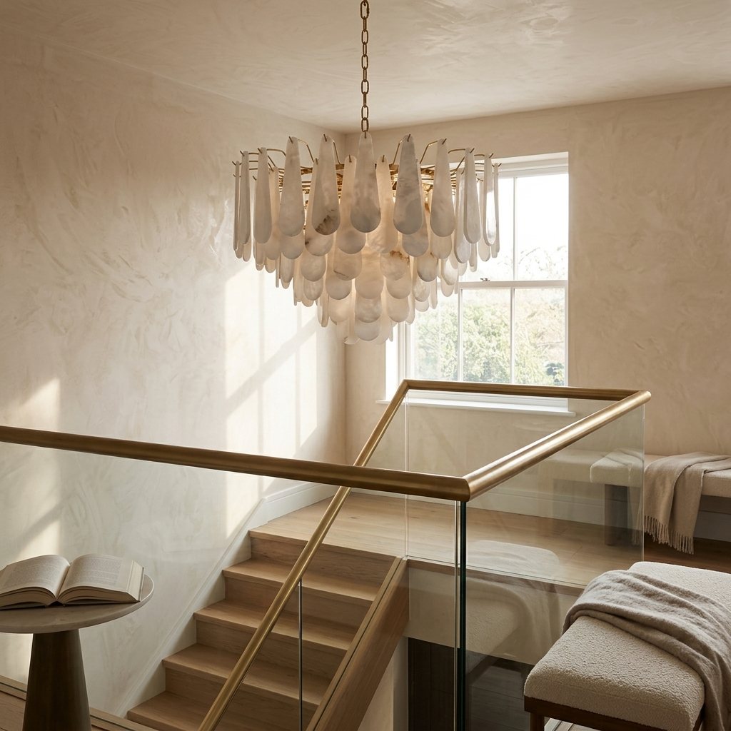 Natural Alabaster Cascade Chandelier