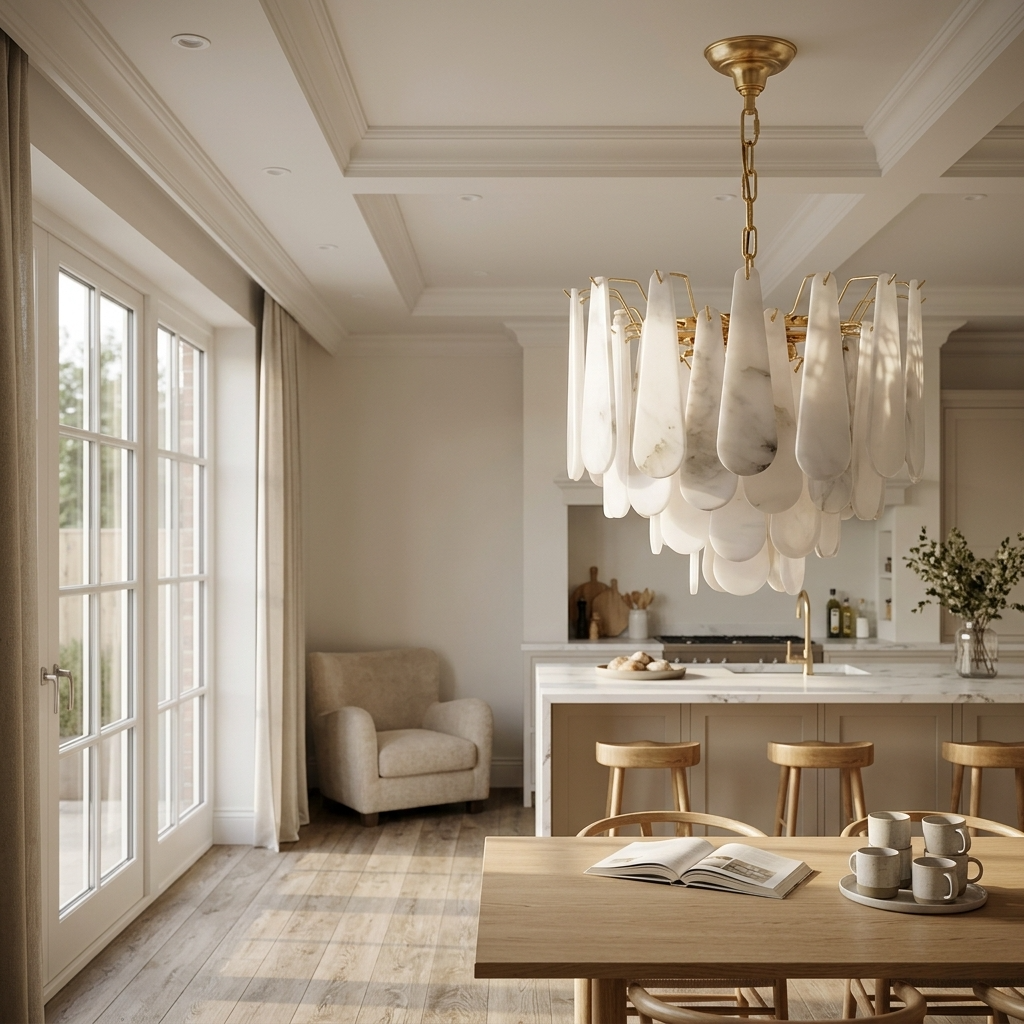 Natural Alabaster Cascade Chandelier