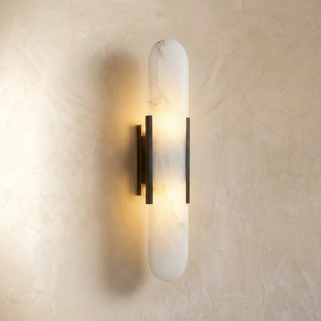Natural Alabaster Elongated Wall Light
