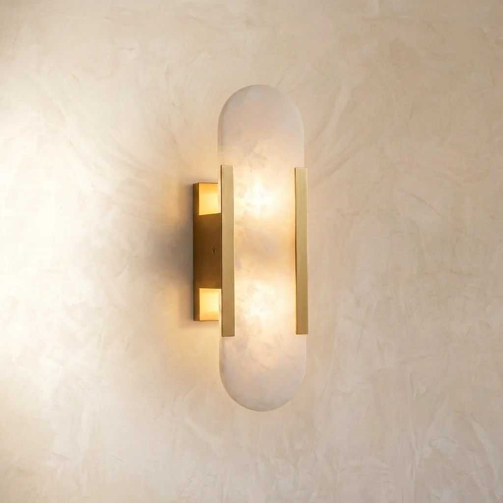 Natural Alabaster Elongated Wall Light