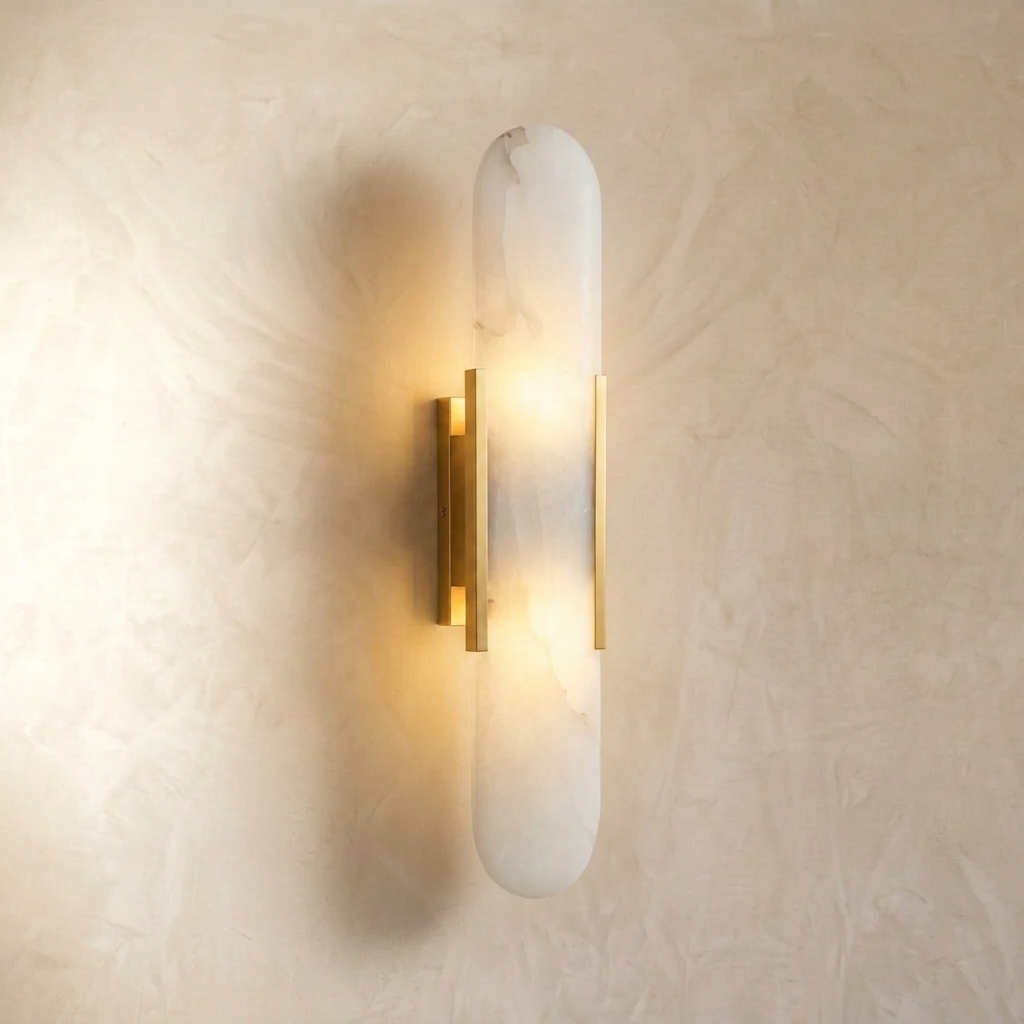 Natural Alabaster Elongated Wall Light