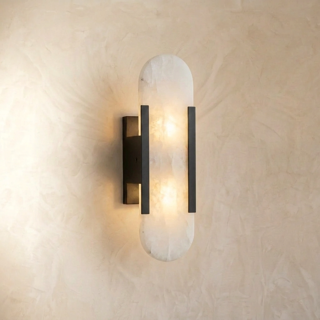 Natural Alabaster Elongated Wall Light
