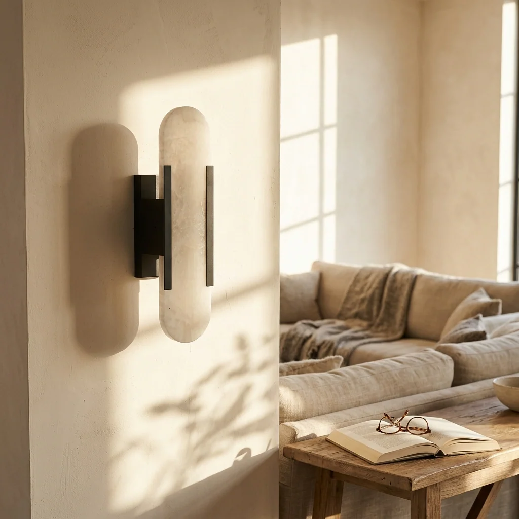 Natural Alabaster Elongated Wall Light