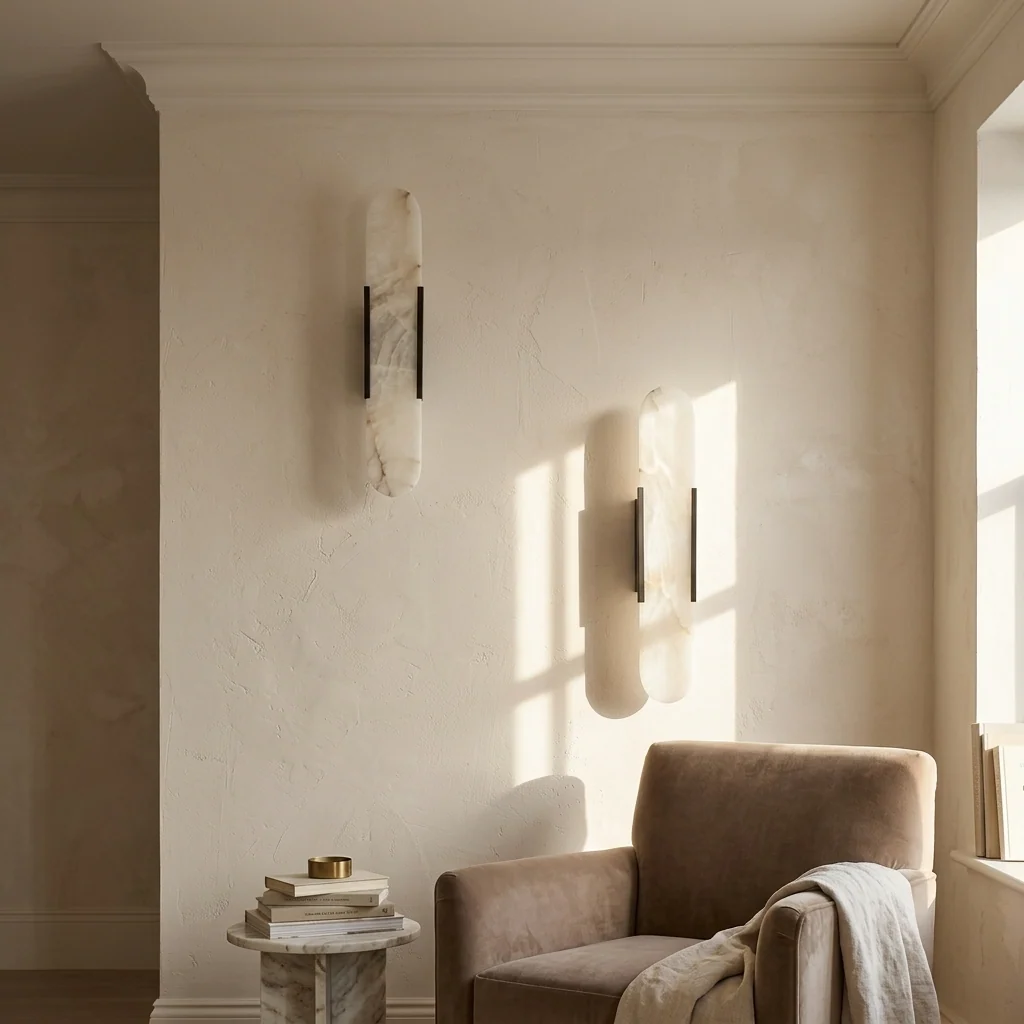 Natural Alabaster Elongated Wall Light
