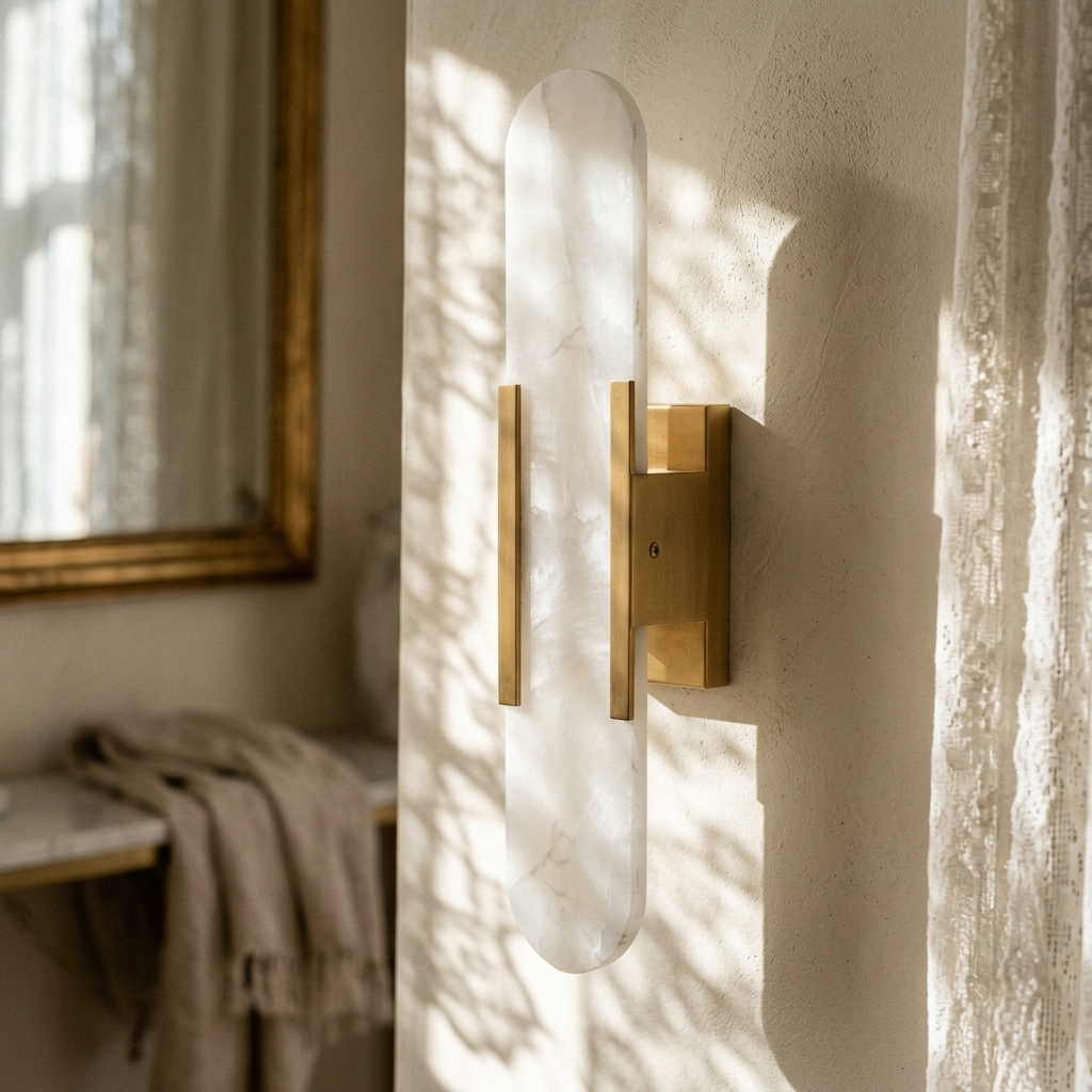 Natural Alabaster Elongated Wall Light
