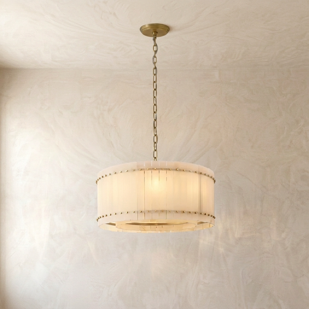 Natural Alabaster Gallery Chandelier