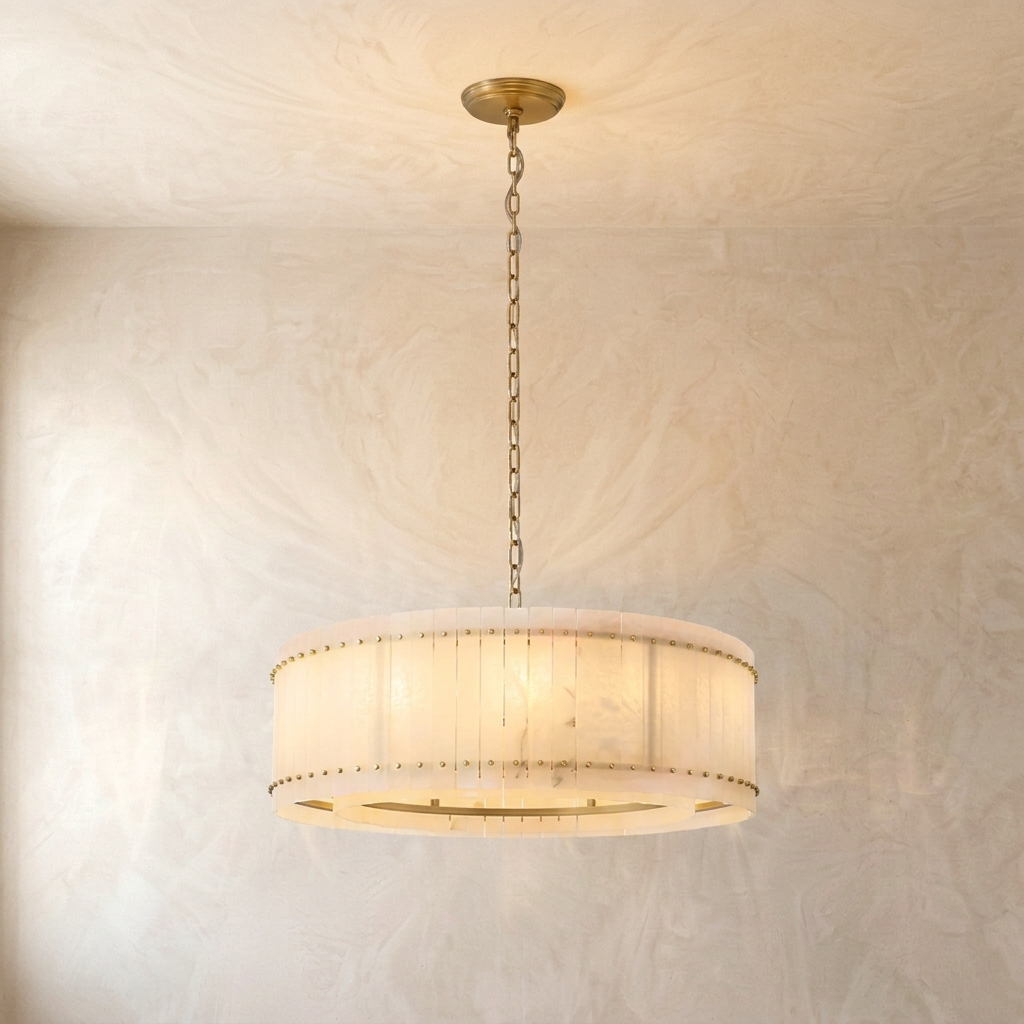 Natural Alabaster Gallery Chandelier