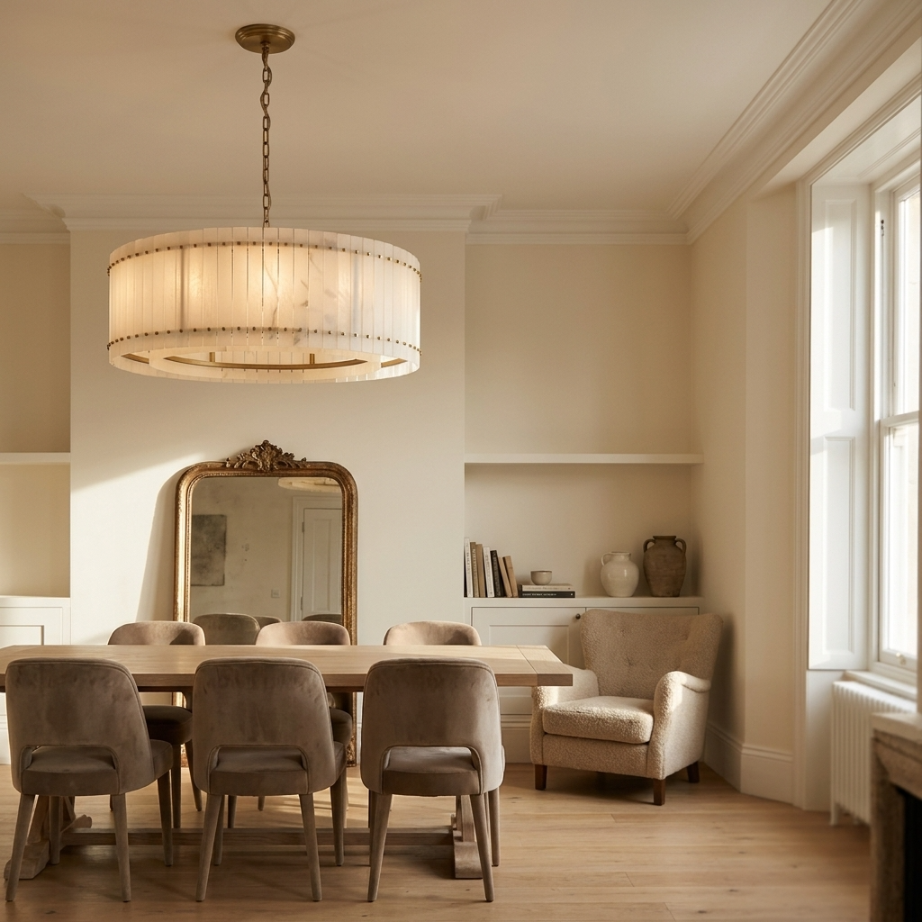 Natural Alabaster Gallery Chandelier