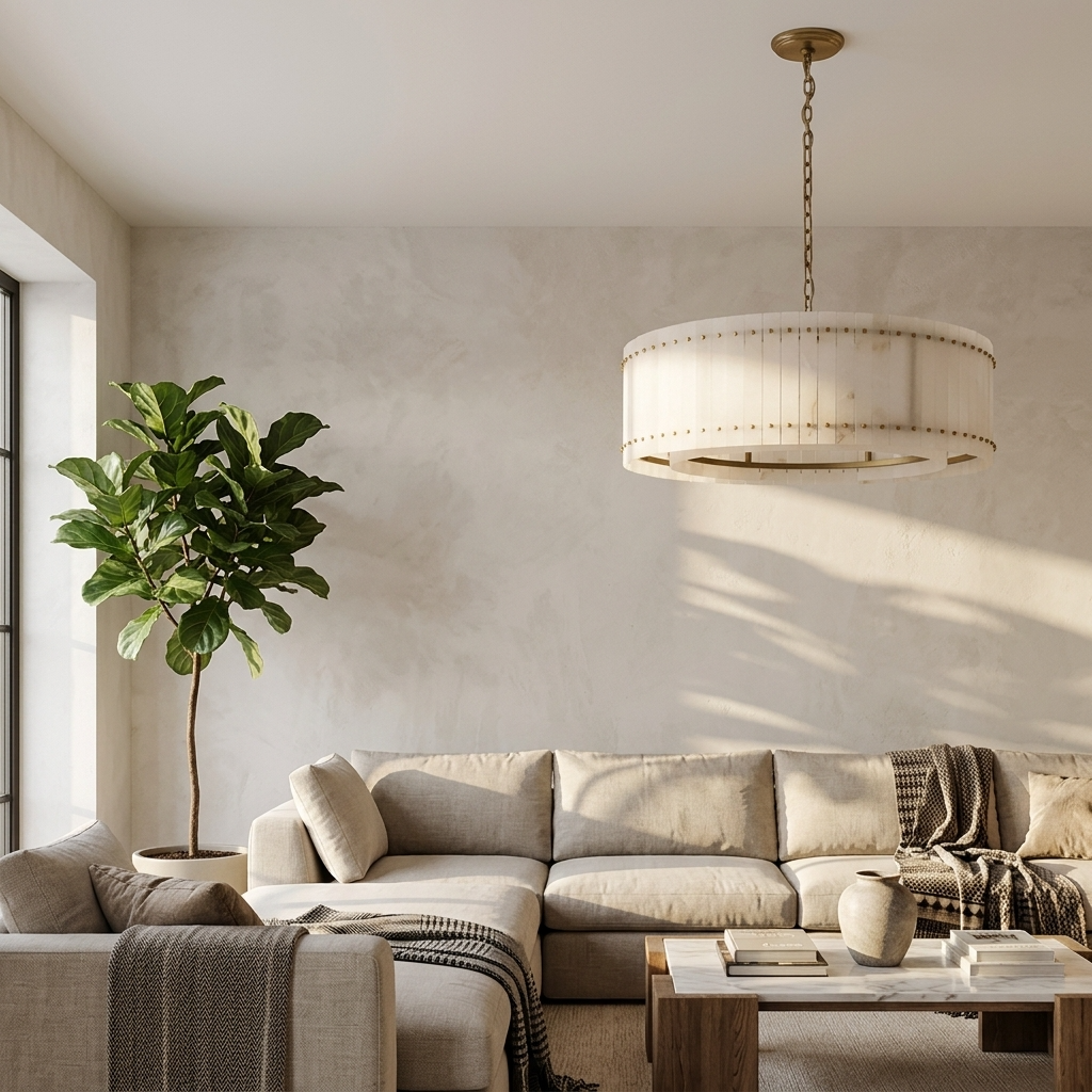 Natural Alabaster Gallery Chandelier
