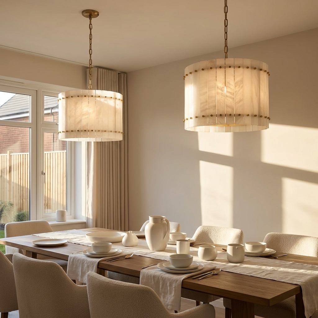 Natural Alabaster Gallery Chandelier