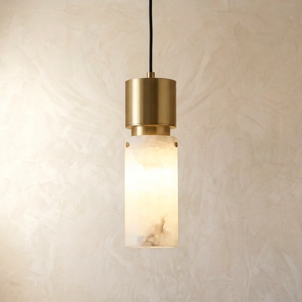 Natural Alabaster Lantern Pendant Light