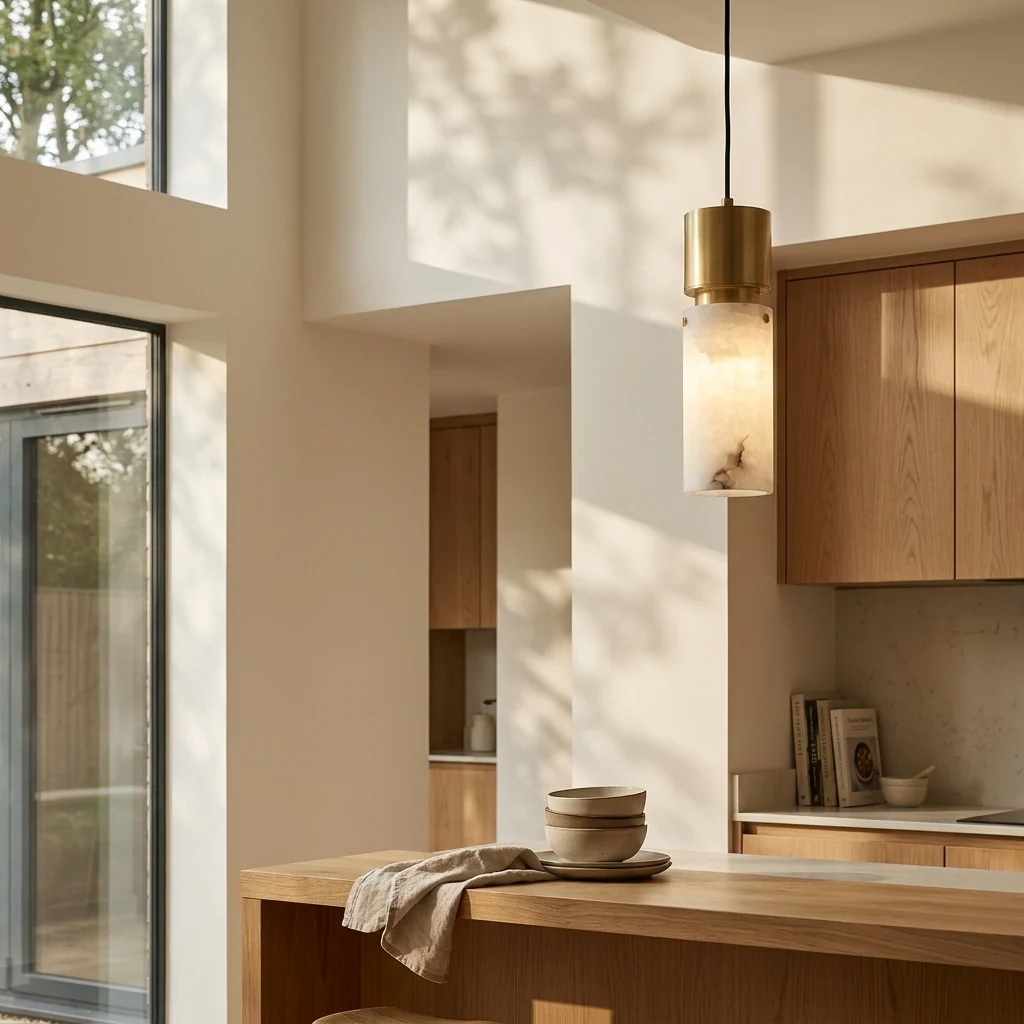 Natural Alabaster Lantern Pendant Light