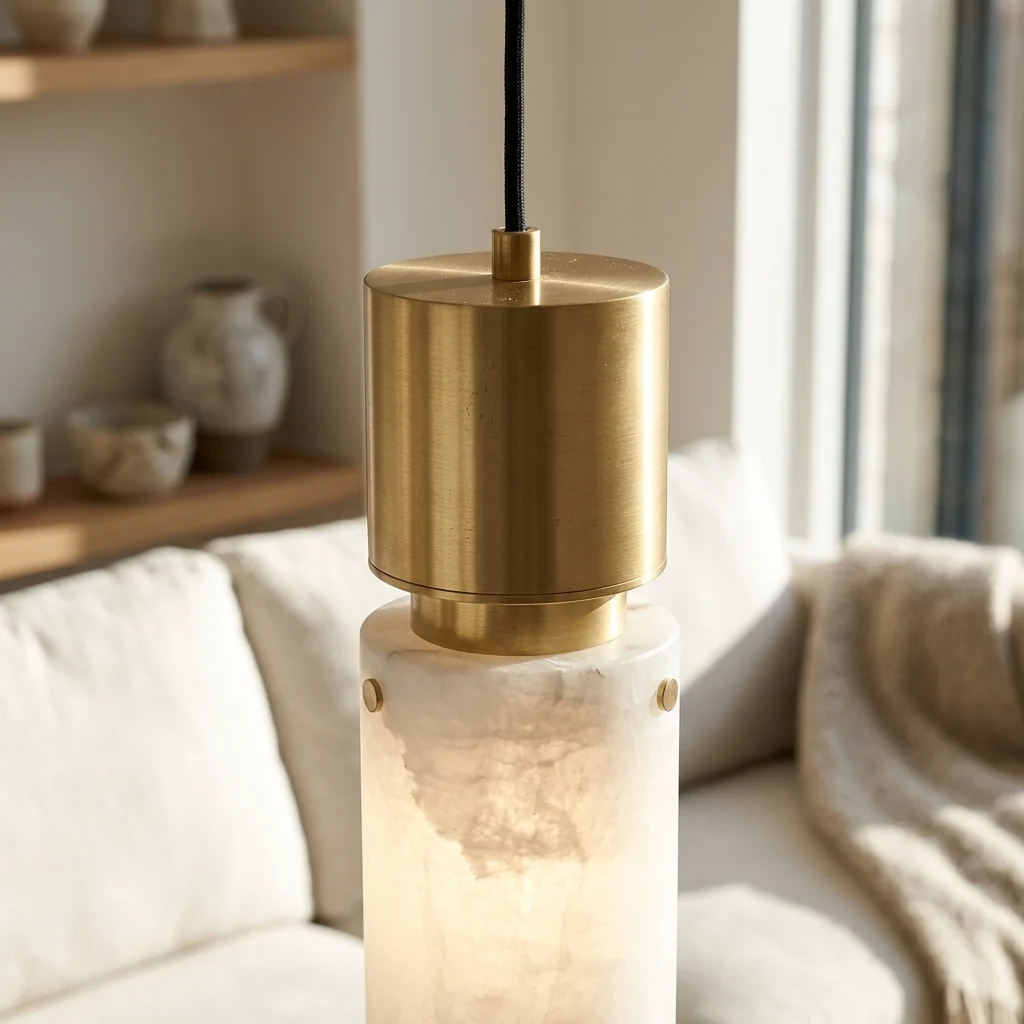 Natural Alabaster Lantern Pendant Light