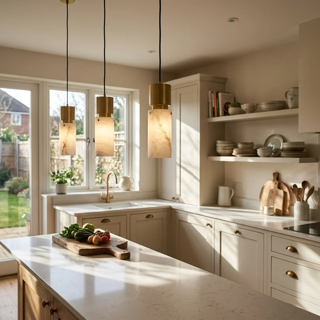Natural Alabaster Lantern Pendant Light