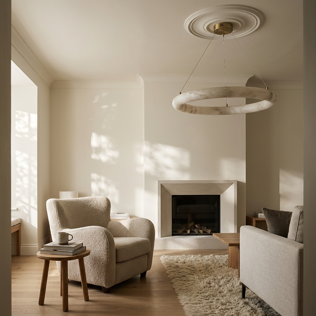Natural Alabaster Orbit Chandelier